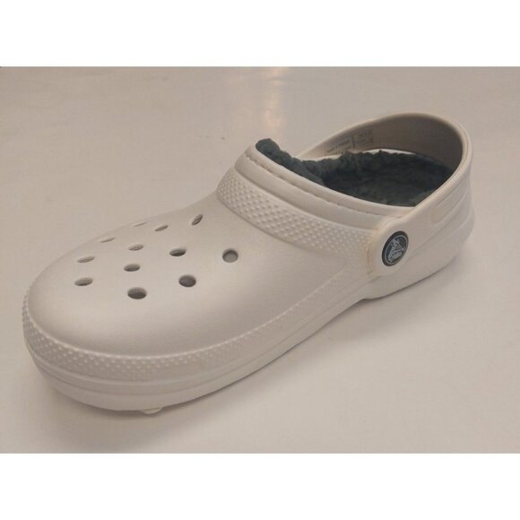 CROCS Kids Size J2 Classic Lined Clog K Lightweight Slip On Clogs Shoes White - Picture 3 of 8